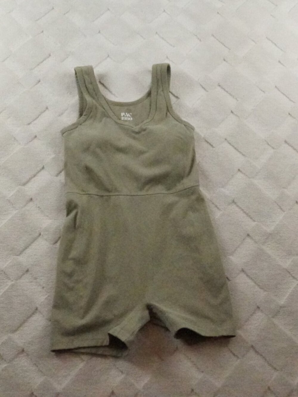PacSun One-Piece Romper Womens Small Olive Green Athleisure Gym Yoga Casual